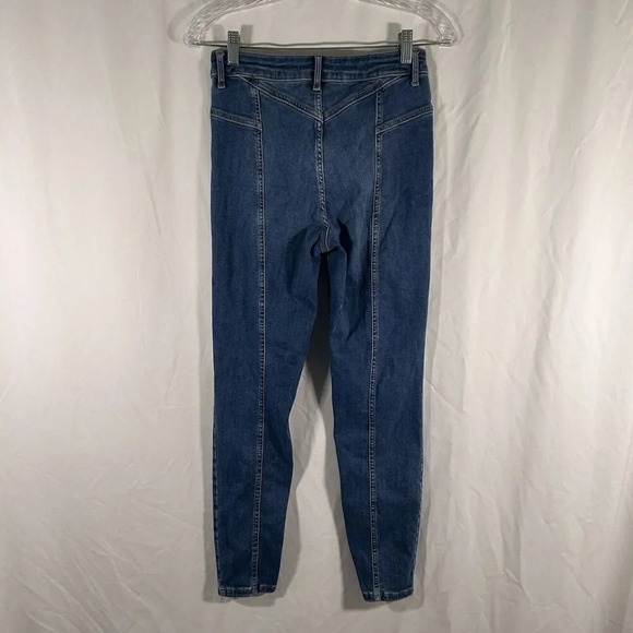 We the Free Jeans Women's 29 Medium Wash Mid Rise Cotton Blend Button Zip - Picture 6 of 9